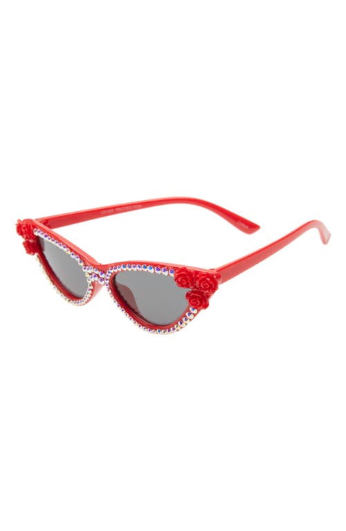 Rad + Refined Kids' 50mm Flower Cat Eye Sunglasses in Red