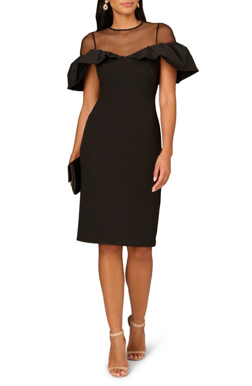 Shop Aidan Mattox By Adrianna Papell Stretch Taffeta Cocktail Dress In Black