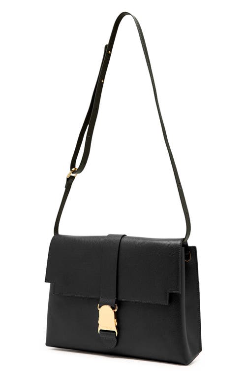 Senreve Cadence Shoulder Pebbled Leather Handbag In Noir