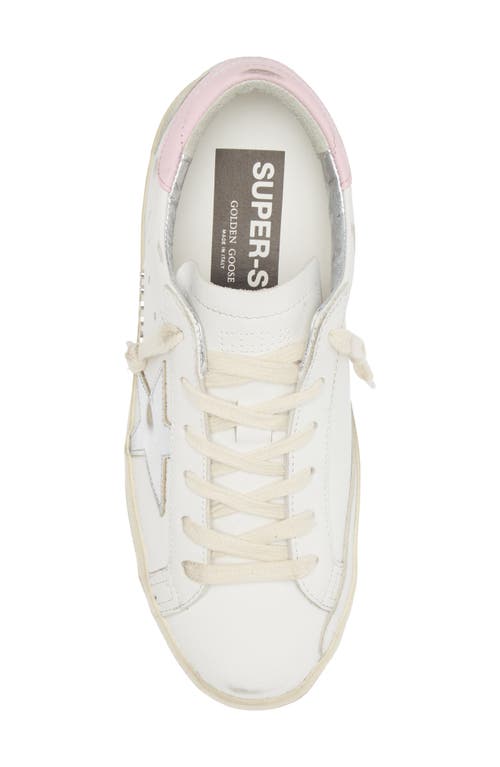 Golden Goose Hi Star Distressed Leather Sneakers In White