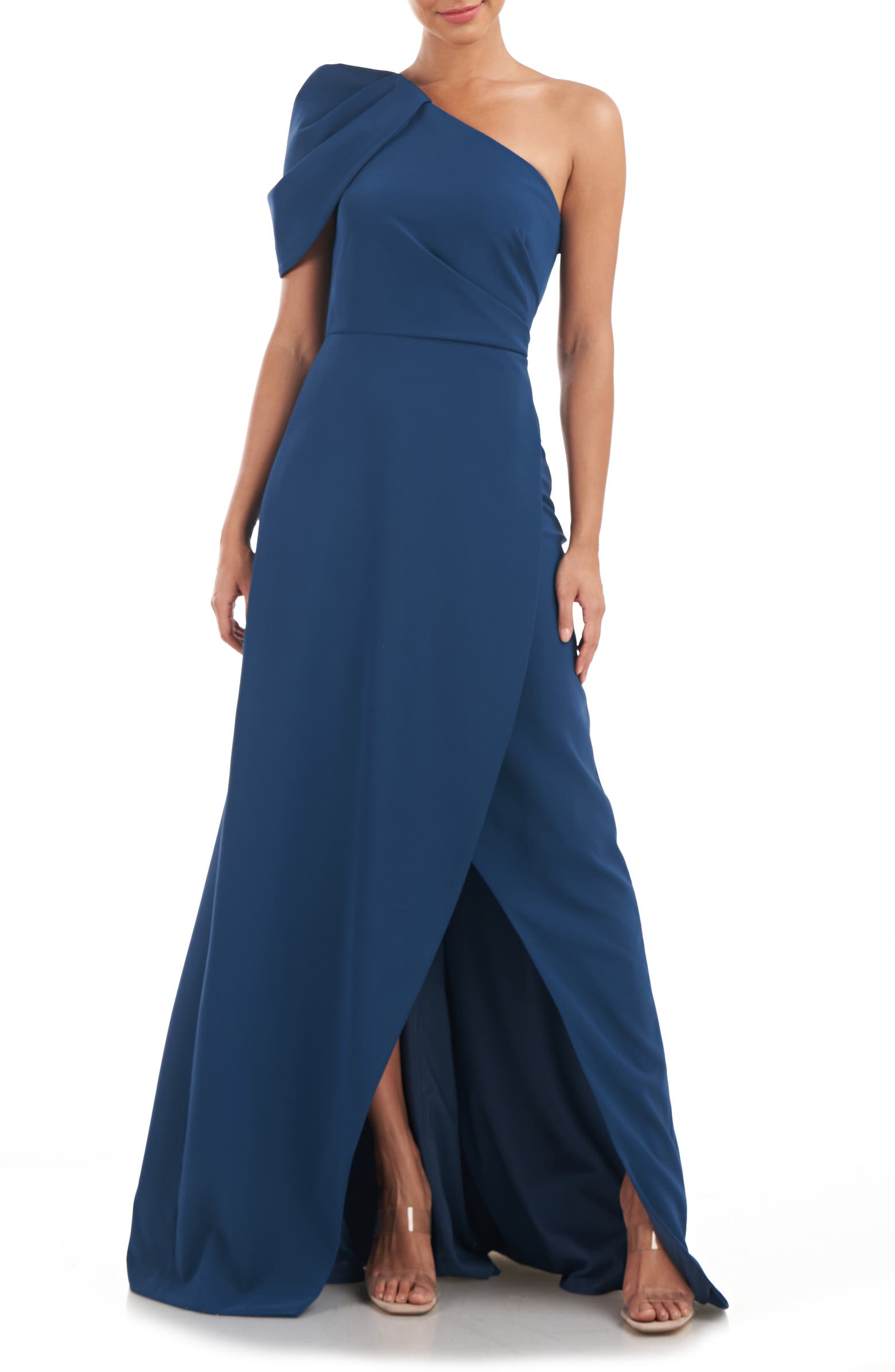 Kay Unger Briana One-Shoulder Draped Gown | Nordstrom