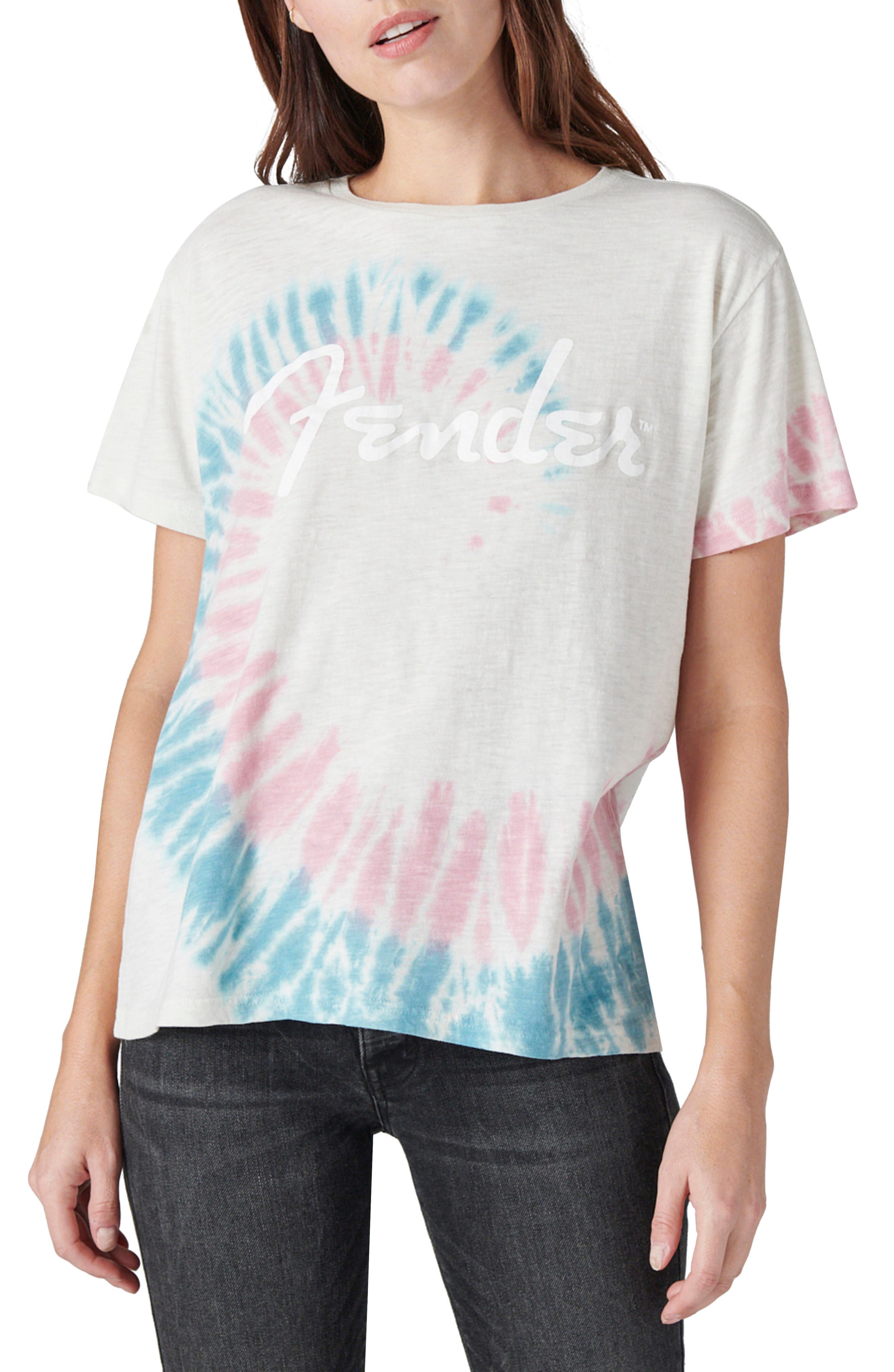Lucky Brand Fender Tie Dye Graphic Tee 