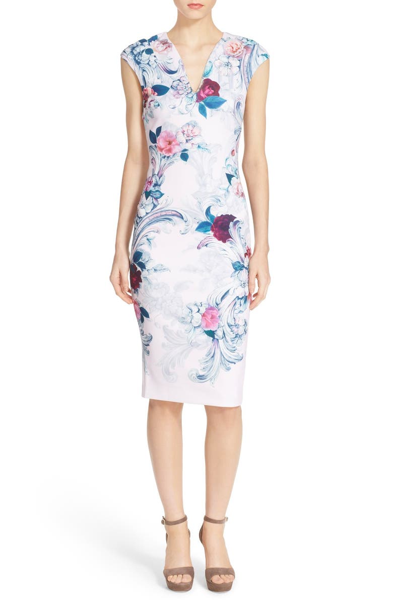 Ted Baker London 'Acanthus Scroll' Floral Print Midi Dress | Nordstrom