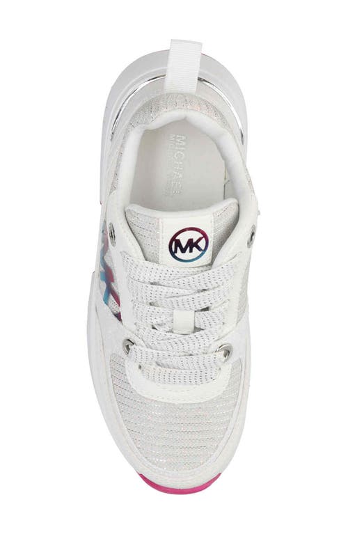 Shop Michael Michael Kors Cosmo Sneaker In White/rainbow/multi