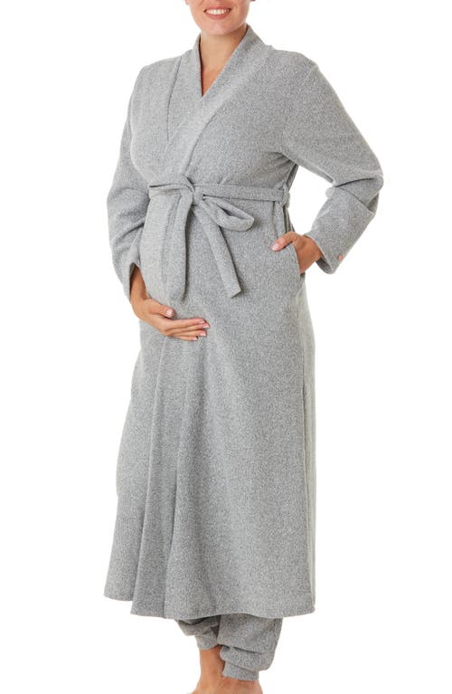 Sweet Home Maternity Robe in Grey