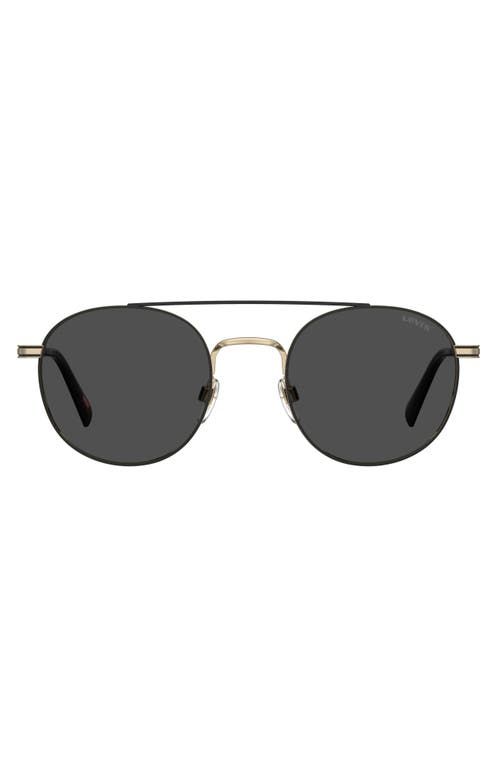 Shop Levi's 54mm Round Sunglasses In Gold/grey