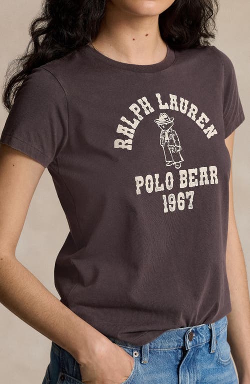 Shop Polo Ralph Lauren Polo Bear Cotton Graphic T-shirt In Pebble Black