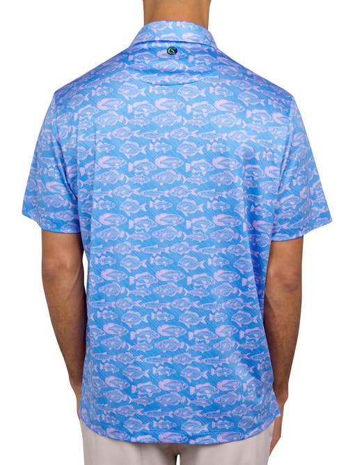 Construct Con.struct Fish Print Performance Golf Polo In Pink