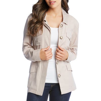 Karen Kane Belted Cargo Jacket, Beige