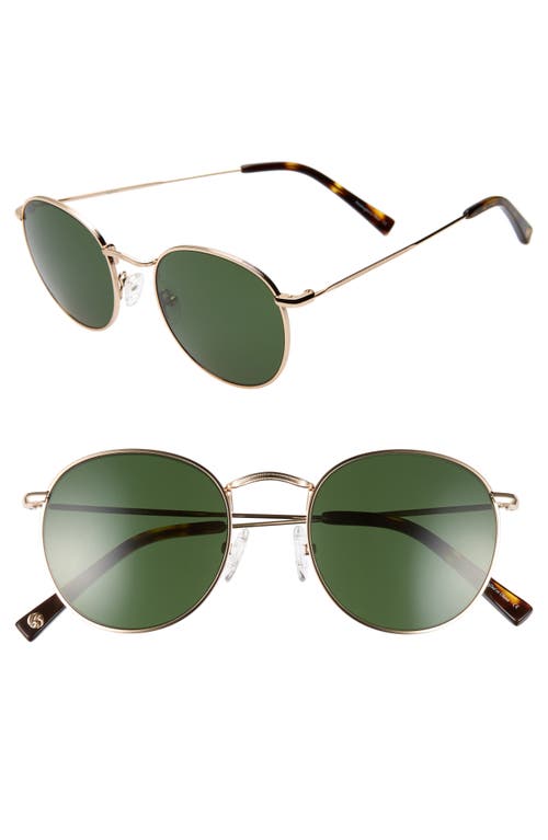 Charlie 50mm Round Sunglasses in Japanese Gold/Green