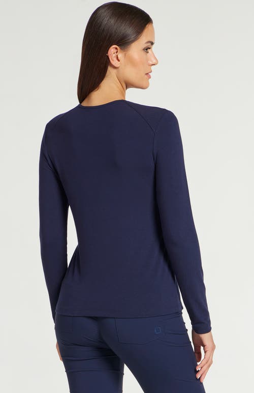 Anatomie Tony Pima Cotton Long-sleeve Top In Navy