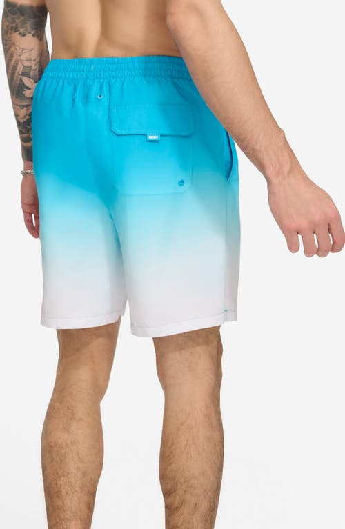 Shop Dkny Core Volley Ombré Swim Trunks In Light Blue