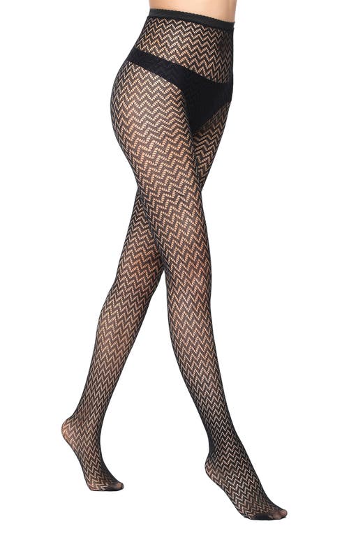 Stems Micro Wave Fishnet Tights in Black at Nordstrom