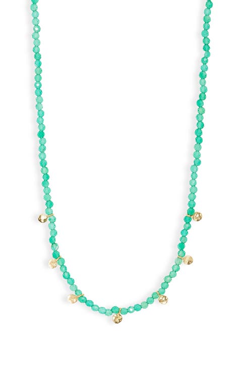 Disc Charm Beaded Necklace