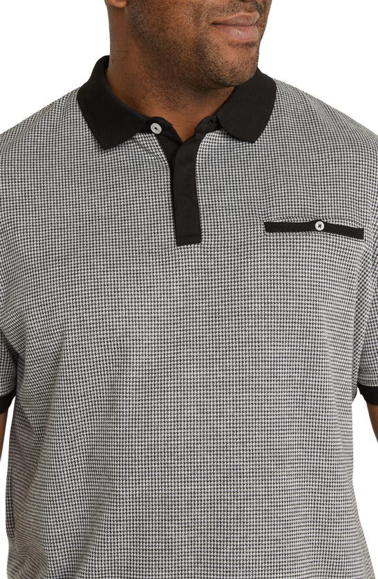 Shop Johnny Bigg Colby Jacquard Houndstooth Polo In Black