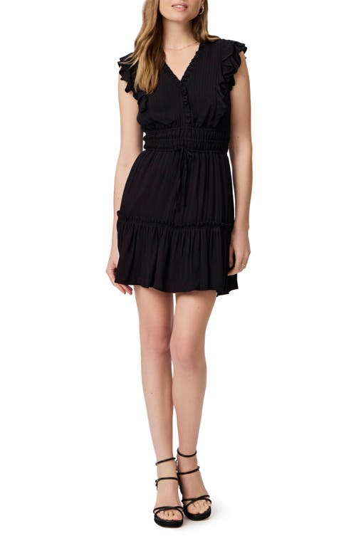 Paige Muriel Ruffle Minidress In Black