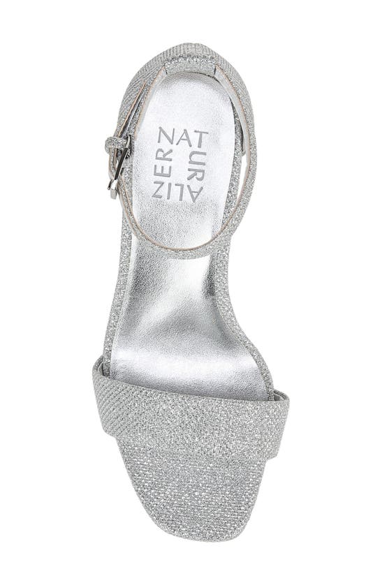 Shop Naturalizer Joy Ankle Strap Sandal In Silver Fab Fabric