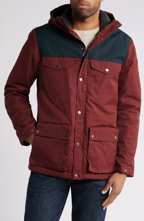 Shop Fjall Raven Fjällräven Greenland Winter Jacket In Maroon-dark Navy