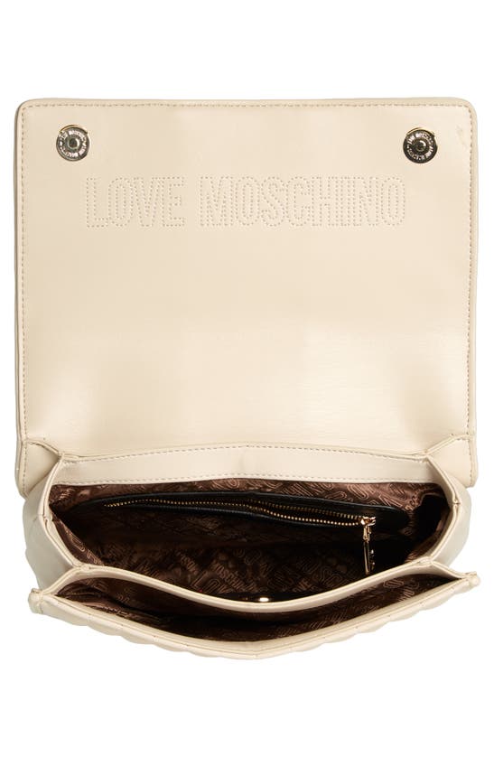 Shop Love Moschino Borsa Quilted Shoulder Bag In Ivory
