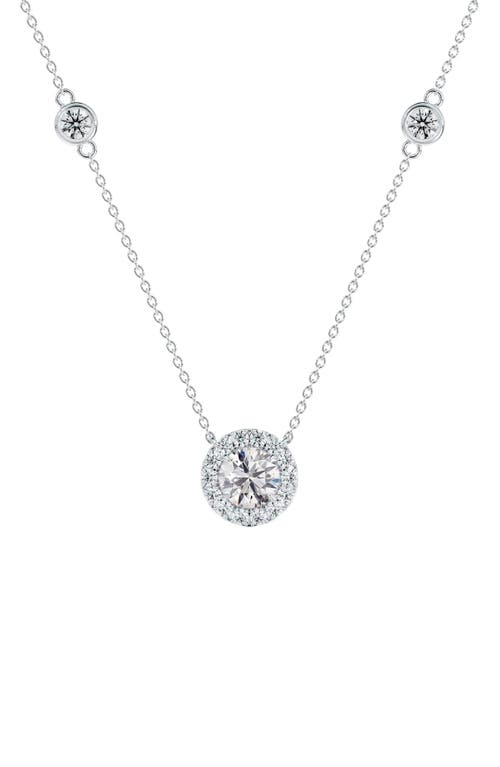 De Beers Forevermark Diamond Halo Pendant Necklace in 18K White Gold