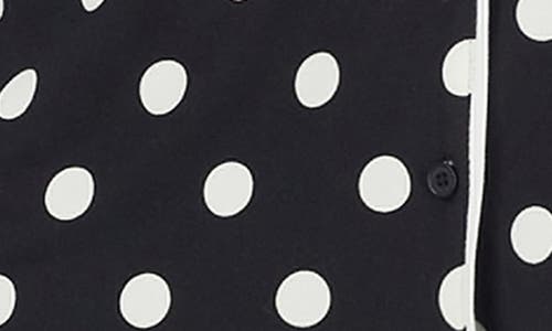 Kate Spade Print Short Pajamas In Black/dot