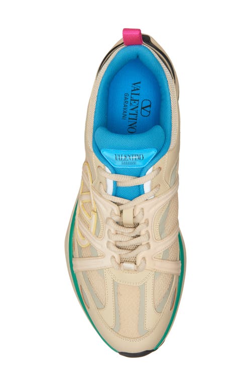 Shop Valentino Garavani Vlogo Easyjog Sneaker In Sunny Beige/sorbet