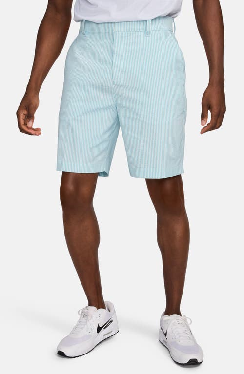 Shop Nike Golf Dri-fit Tour Seersucker Golf Shorts In Glacier Blue/pure/white