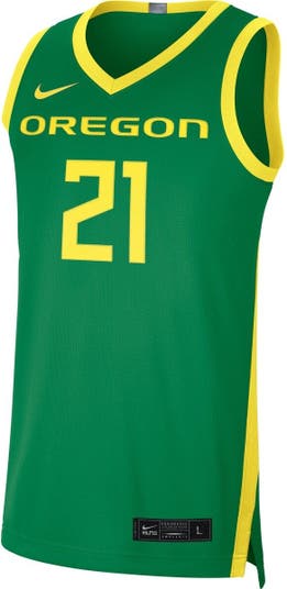 Men's Nike Apple Green Oregon Ducks #21 Limited Football Jersey
