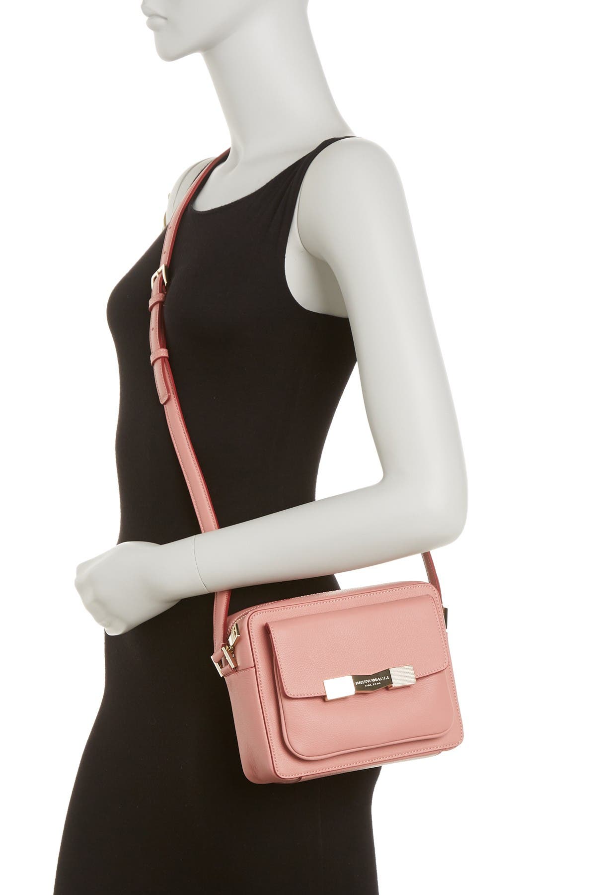 Bruno Magli Chiseled Leather Camera Bag In Dusty Rose ModeSens