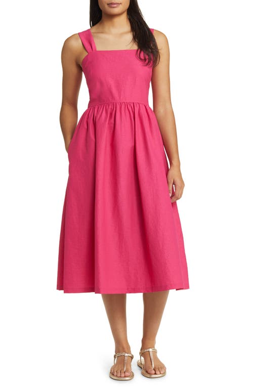 Shop Caslonr Caslon(r) Woven Midi Sundress In Pink Electric