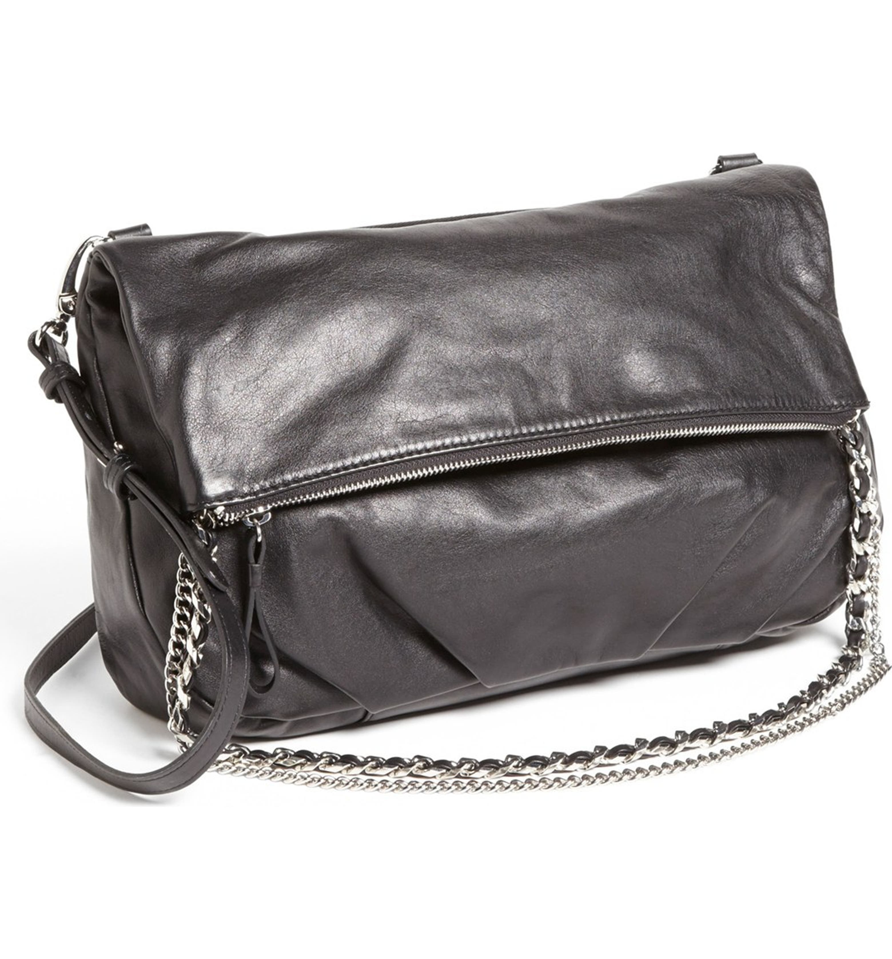Trouvé Foldover Leather Crossbody Bag | Nordstrom