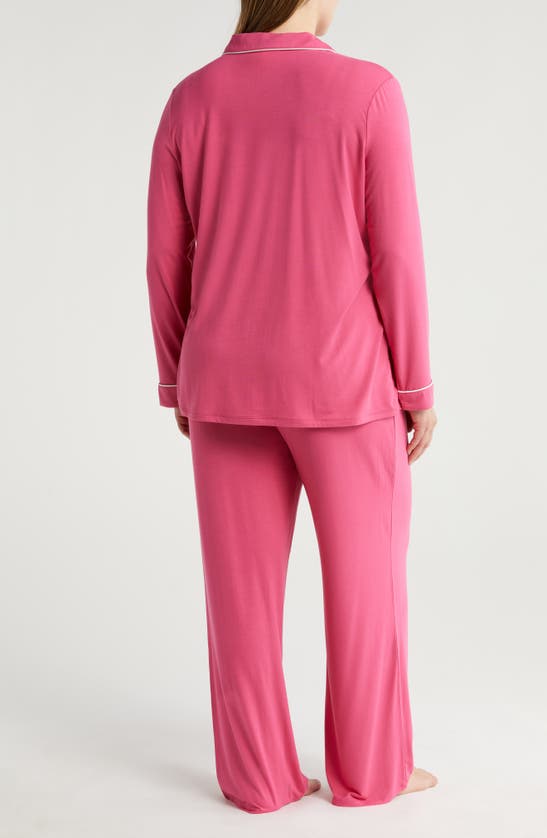 Shop Nordstrom Moonlight Eco Knit Pajamas In Pink Carmine