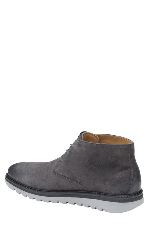 Shop Johnston & Murphy Braydon Chukka Boot In Charcoal Waxed Suede