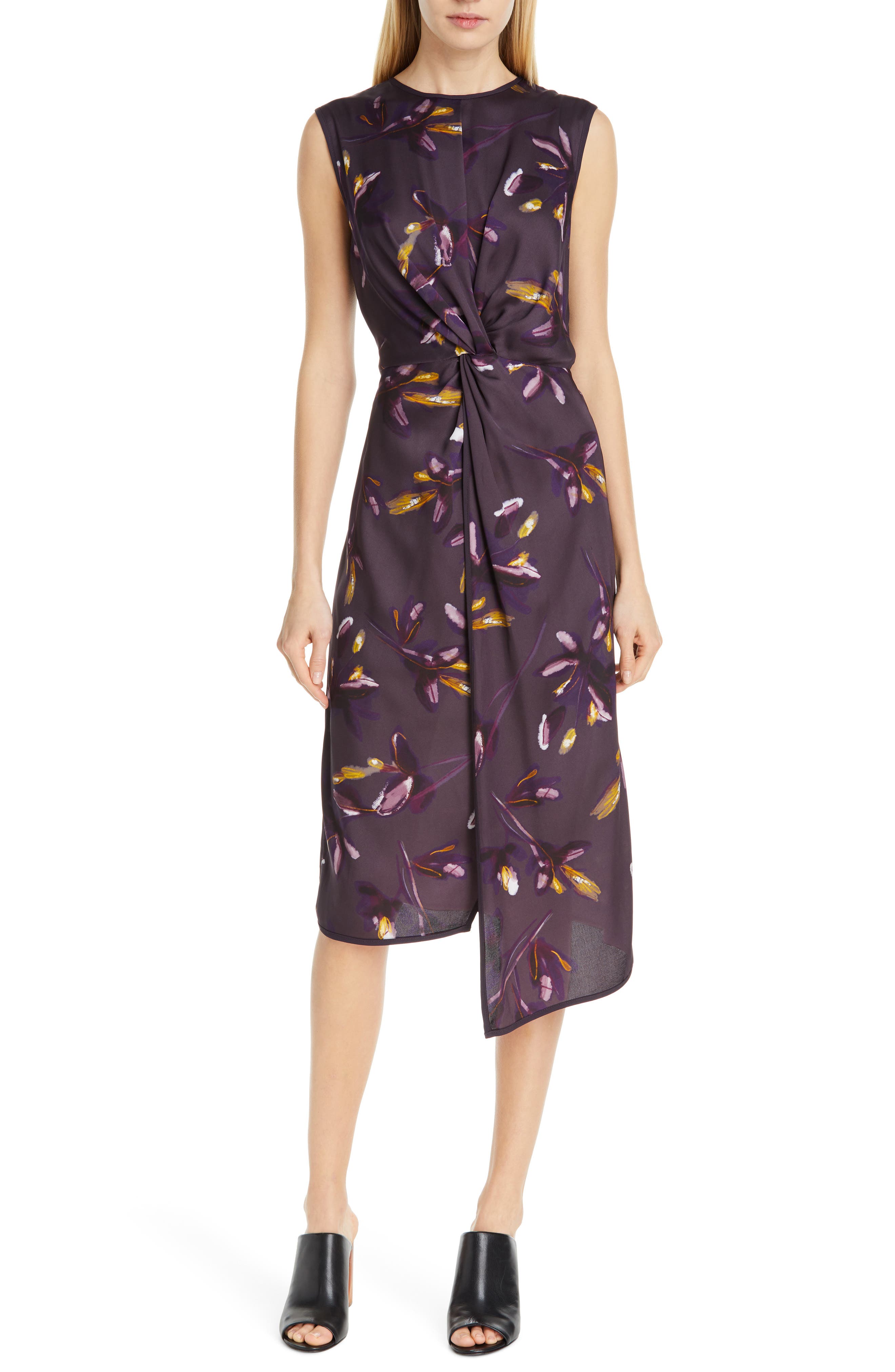 Judith & Charles Chroma Sleeveless Midi Dress, Purple