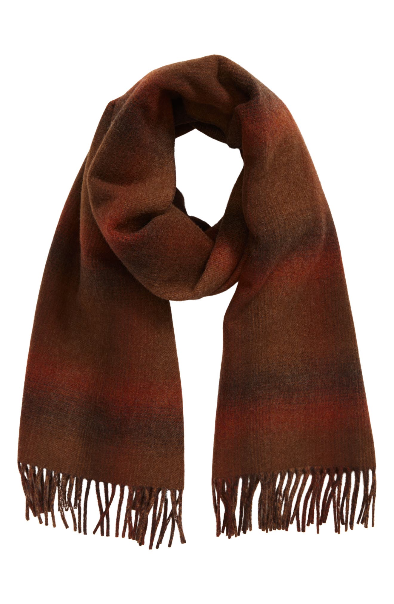 LORO PIANA Blurred Plaid Cashmere Scarf 