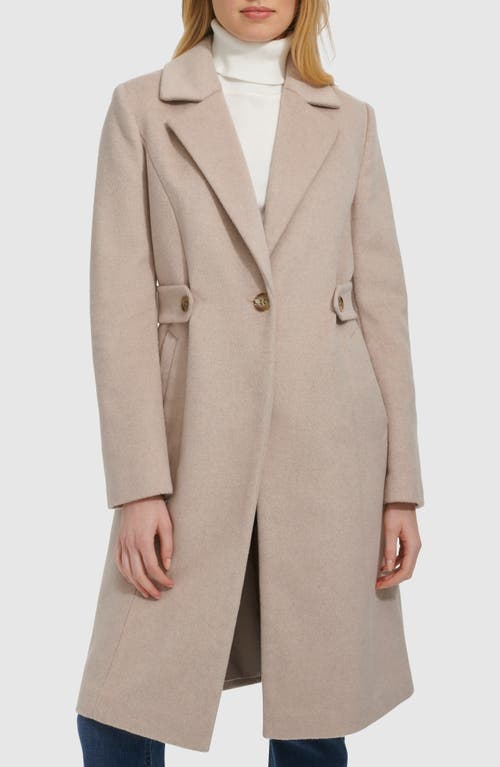 Shop Cole Haan Slick Wool Blend Coat In Bone