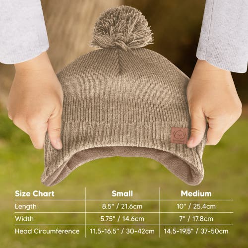 Keababies Muff Knitted Beanie In Taupe