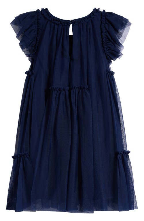 Shop Nordstrom Kids' Tiered Mesh Dress In Navy Peacoat