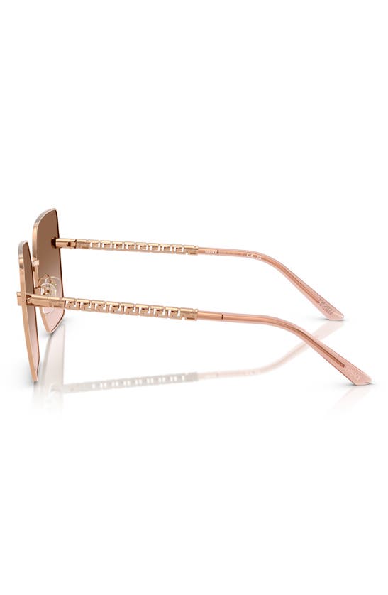 Versace 63mm Oversize Gradient Square Sunglasses In Rose Gold