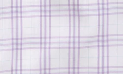 Shop Andrew Marc Kids' Skinny Fit Plaid Stretch Dress Shirt In Purple/blue