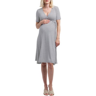 Nom Maternity Maya Maternity/nursing Wrap Dress, Black