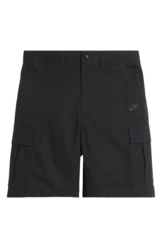 Shop Nike Club Cargo Shorts In Black/ Black
