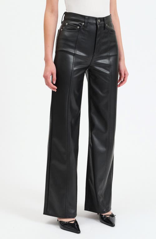 Shop Daze Far Out Faux Leather Wide Leg Pants In Cinematic