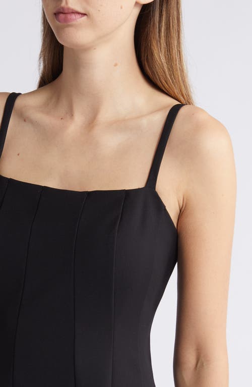 Shop Melloday Seam Detail Midi Dress In Black