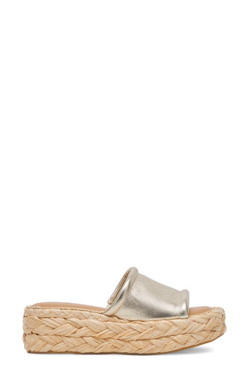 Dolce Vita Chavi Platform Slide Sandal In Light Gold Metallic Leather