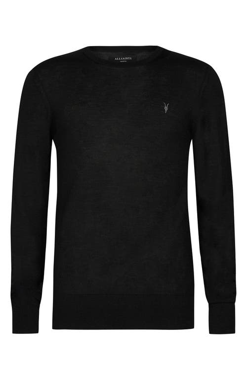 Shop Allsaints Mode Merino Wool Crewneck Sweater In Black