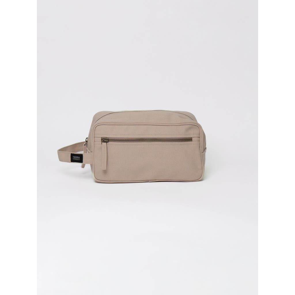 Terra Thread Organic Cotton Toiletry Bag In Sand Dune