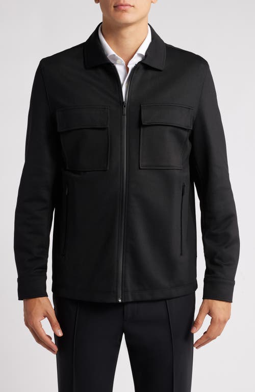 Hugo Boss Boss Sigmon Zip-up Shirt Jacket In Black