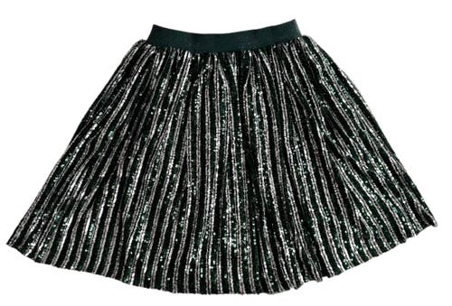 Shop Lola + The Boys Candy Cane Sequin Striped Skirt In Navy Blue