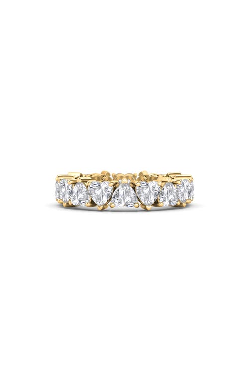 Hautecarat Alternating Hearts Lab Created Diamond Eternity Ring In Yellow Gold
